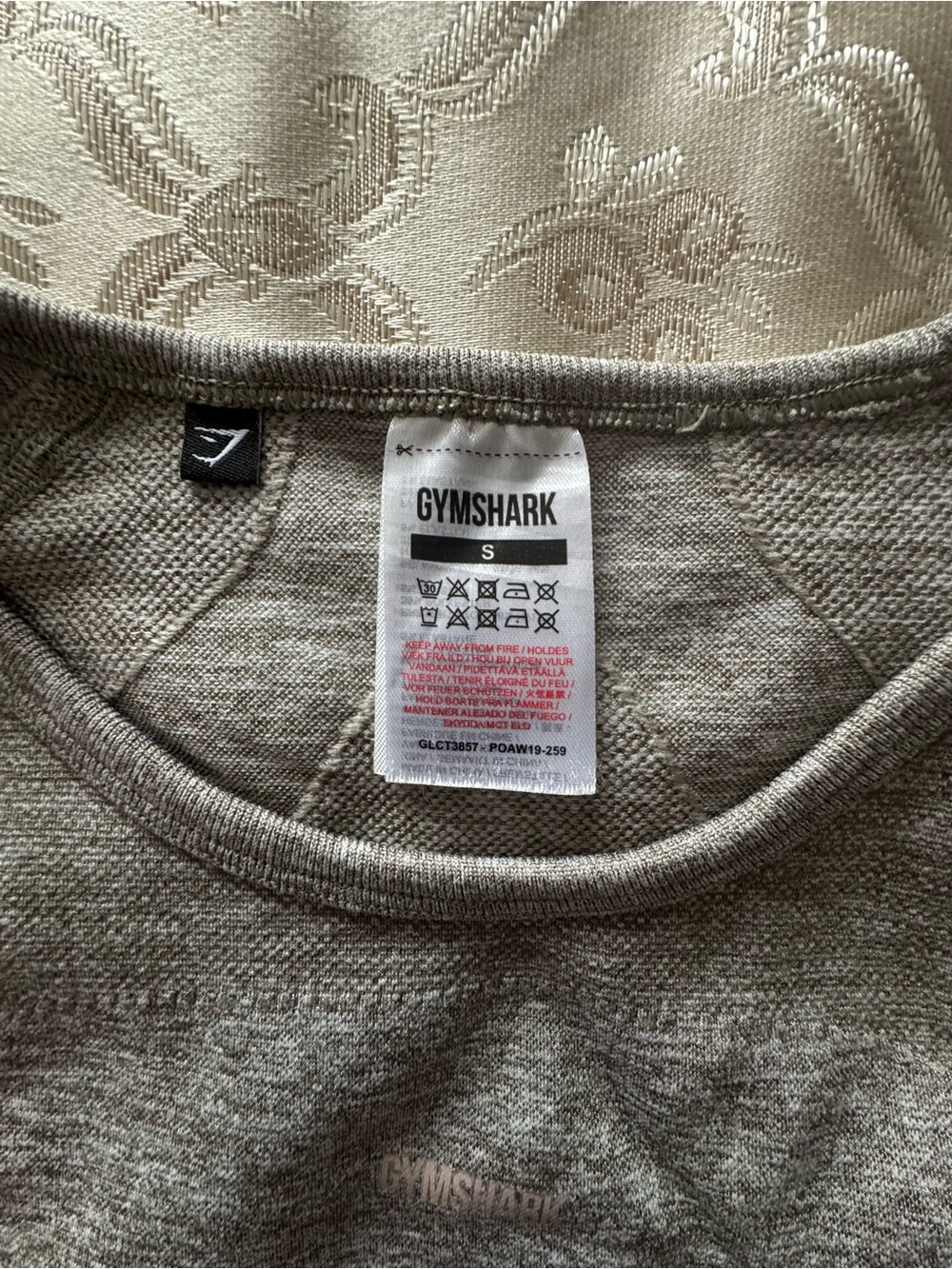 Gymshark Flex Sports Open Back Long Sleeve Crop Top Olive Grey S - Picture 5 of 9